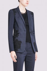 Elie Tahari shows how a formal jacket can work amazingly with classic wedding lace. This Wendy 